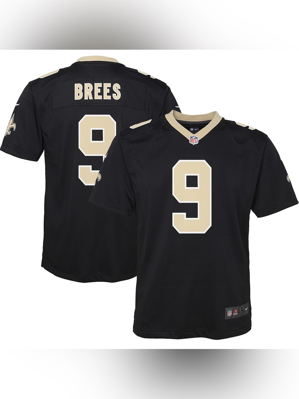 Youth New Orleans Saints Drew Brees Nike Black Team Color Game Jersey YM